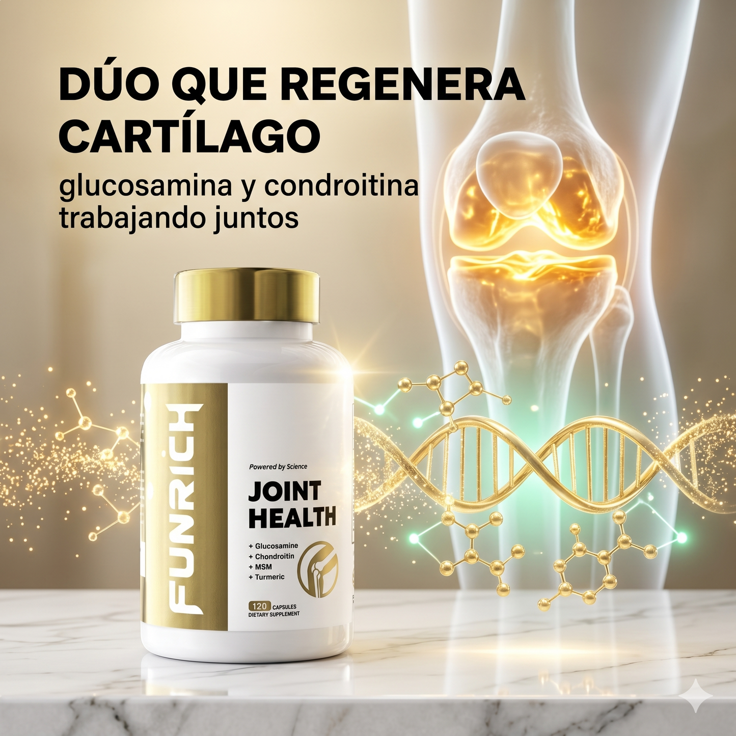 Funrich — Salud Articular Completa con Glucosamina, Cúrcuma y Colágeno